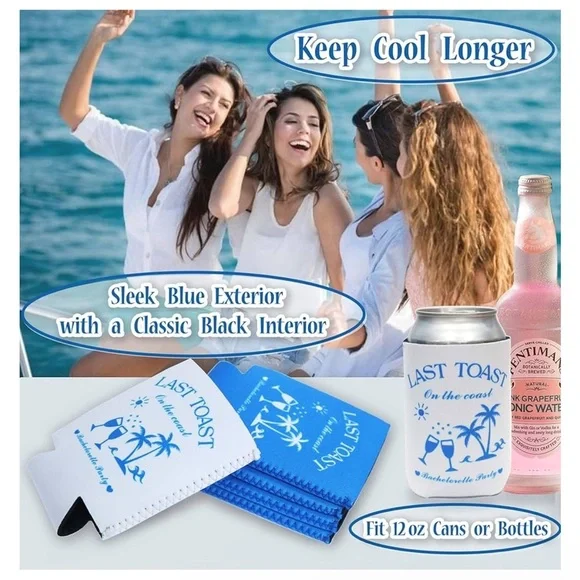 Last Toast On The Coast Bachelorette Party Can Sleeves(12 PCS) - Picture 5 of 5